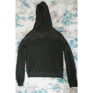 Black Mesh Hoodie